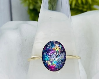 Gold Ring With Ashes, Cremation Jewelry, Dainty Band, Pet Loss, Memorial Ring, Cremains Ring, Pet Loss