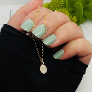 Gold Cremation Necklace, Pendant For Ashes, 6x8mm Oval Gold Necklace, Pet Memorial, Cremation Jewelry