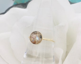 14K Gold Filled Pet Cremation Ring: Dainty Ash Memorial Jewelry