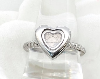 Cremation Ring, Locket Heart Ring, Heart Urn Ring, Human Ashes, Child Loss Ring, Pet Ash Locket, Dad Memorial, Mom Memorial