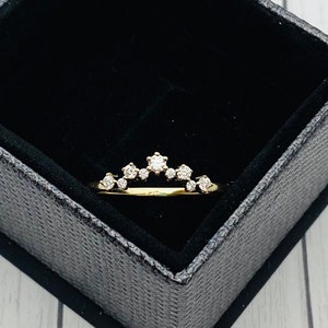 Anillo de cremación con cenizas, anillo de racimo de moissanita, joyería conmemorativa con cenizas, oro macizo, oro rosa, plata esterlina, anillo para cenizas de mascota