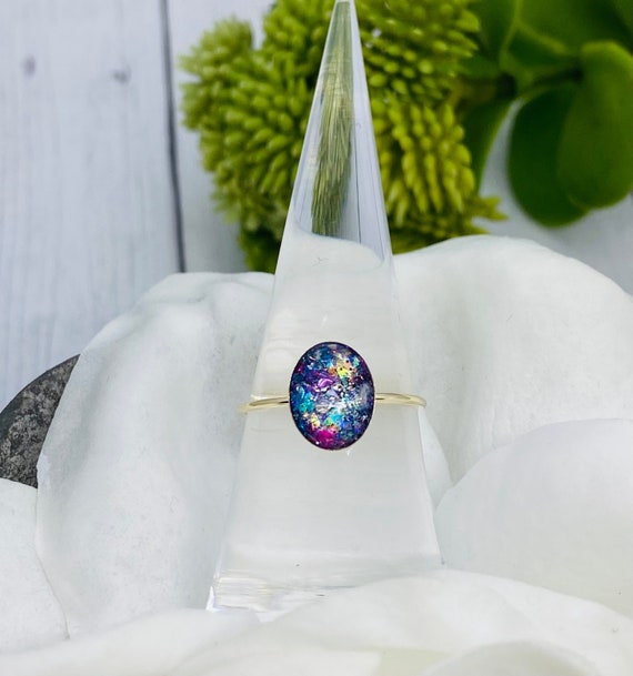 Gold Ring With Ashes, Cremation Jewelry, Dainty Band, Pet Loss, Memorial Ring, Cremains Ring, Pet Loss