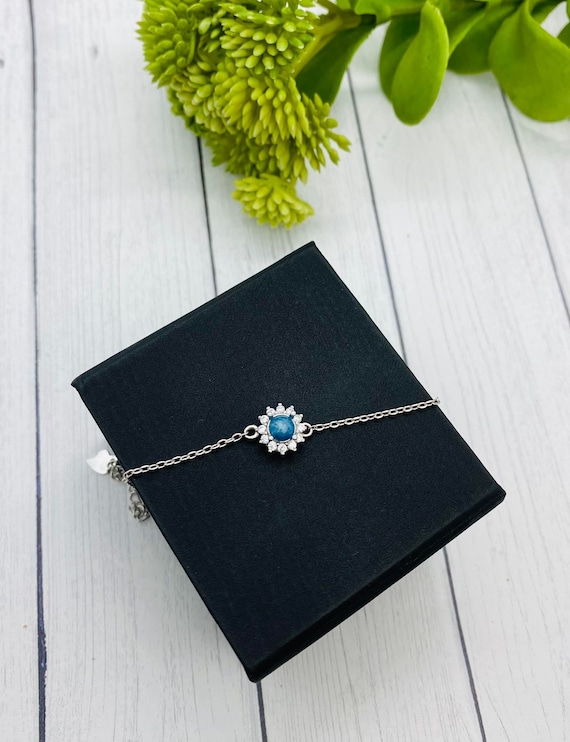 Cremation Bracelet, .925 Sterling Silver Bracelet With Ashes, Memorial Jewelry, Gemstone Bracelet For Cremains, Pet Ash Jewelry