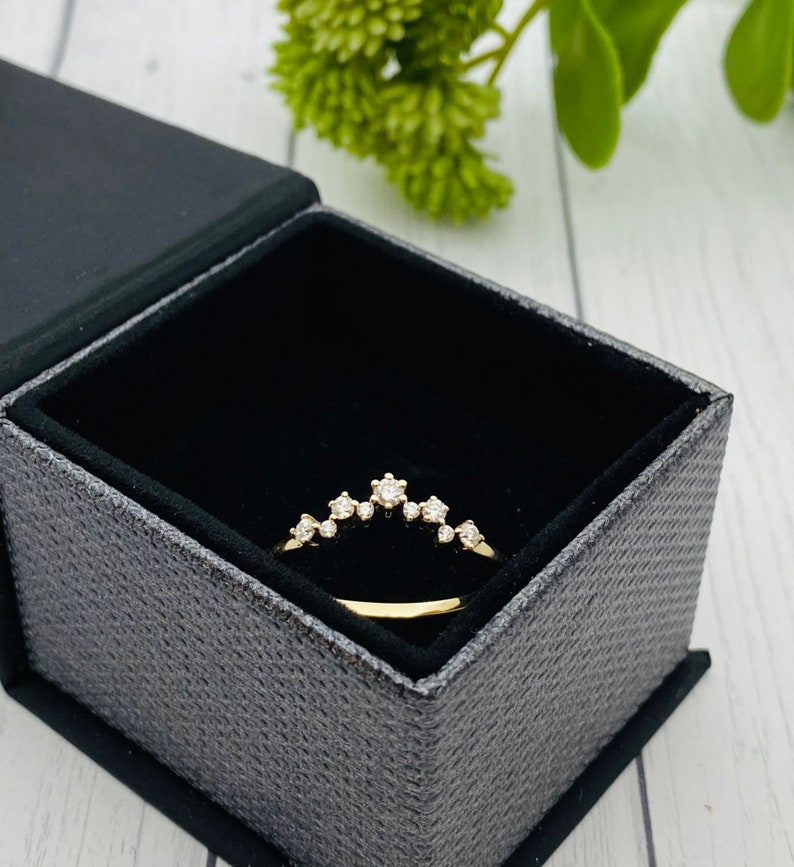 Cremation Ring With Ashes, Moissanite Cluster Ring, Memorial Jewelry With Cremains, Solid Gold, Rose Gold, Sterling Silver, Pet Ash Ring image 6