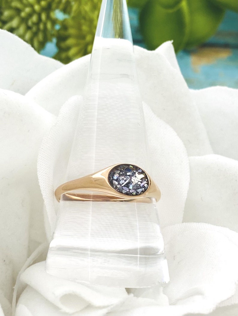 Oval Rose Gold Color Plated Stainless Steel Cremation Ring Memorial Jewelry Ring With Cremains Urn Ring With Ash Keepsake Jewelry SALE