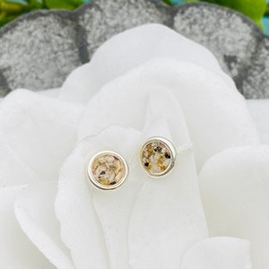 Cremation Earrings Made With Ashes, Sterling Silver Stud Earrings, Pet Ash Jewelry, Pet Memorial, Ash Urn, Cremation Jewelry, Pet Loss image 6