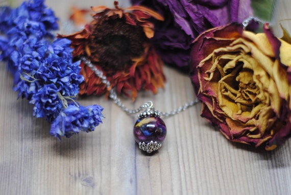 Dried Funeral Flower Jewelry Wedding Flower Jewelry Dried Flower Memorial Necklace Flower Bead Custom Flower Jewelry Memorial Gift