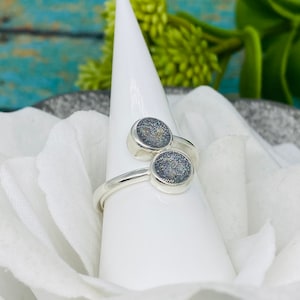 Sterling Silver Double Round Cremation Ring, Pet Ash Memorial Jewelry, Pet Ashes Urn, Dog Cremains, Cat Ashes, Cremation Jewelry, Pet Loss