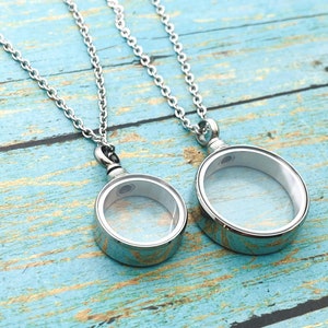 MINI Round Clear Glass Cremation Urn Necklace, Pendant For Ashes, Memorial Jewelry, Fillable Cremation Pendant For Ashes, Sand, Hair, Fur