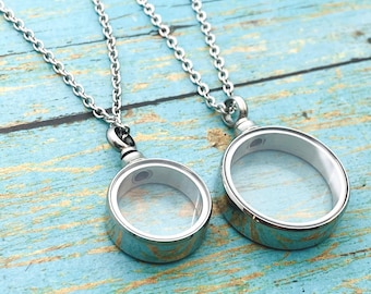 MINI Round Clear Glass Cremation Urn Necklace, Pendant For Ashes, Memorial Jewelry, Fillable Cremation Pendant For Ashes, Sand, Hair, Fur