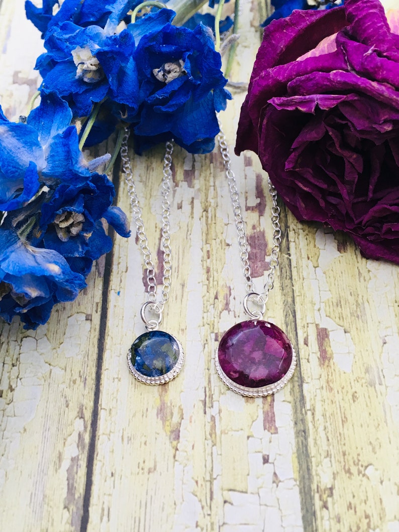 10mm Dried Funeral Flower Necklace Wedding Flower Jewelry Etsy