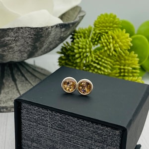 Cremation Earrings Made With Ashes, Sterling Silver Stud Earrings, Pet Ash Jewelry, Pet Memorial, Ash Urn, Cremation Jewelry, Pet Loss