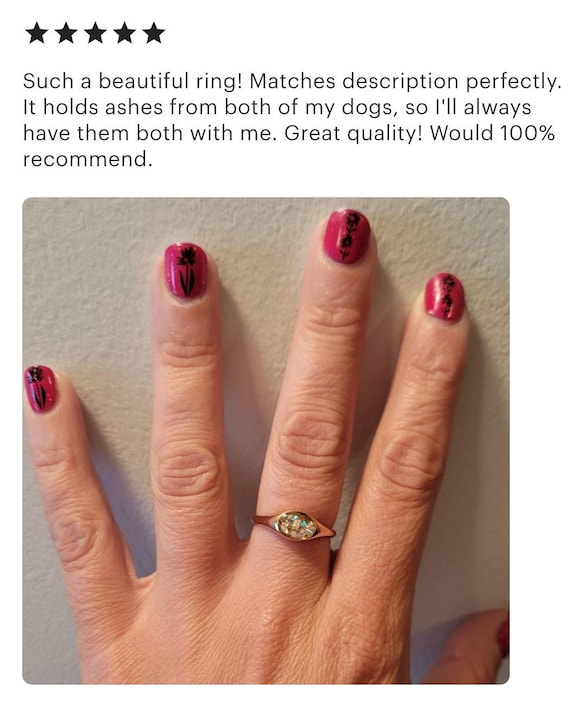 SALE! Oval Rose Gold Color Plated Stainless Steel Cremation Ring, Urn Ring With Ash, Memorial Jewelry, Ring With Cremains, Keepsake Jewelry
