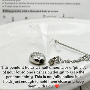 Forget-Me-Not Flower Urn Necklace, Dainty Pendant For Ashes, Gold Locket For Cremains, Silver Memorial Jewelry, Pet Loss, Loved One's Ashes image 3