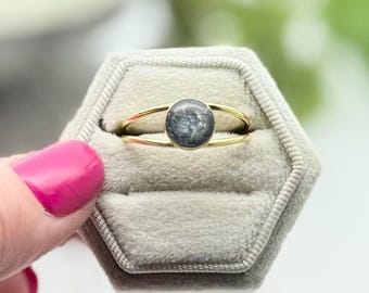 Cremation Ashes Ring, Memorial Double Band Ring For Cremains, Pet Ashes, Sterling Silver and Gold, Cremains Ring, Animal Cremate Jewelry