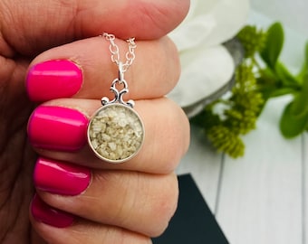 Sterling Silver Round Cremation Pendant, Cremation Necklace, Pet Ash Jewelry, Memorial Necklace, Necklace Made With Ashes, Pet Loss Gift