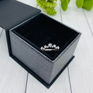 Cremation Ring With Ashes, Moissanite Cluster Ring, Memorial Jewelry With Cremains, Solid Gold, Rose Gold, Sterling Silver, Pet Ash Ring image 10
