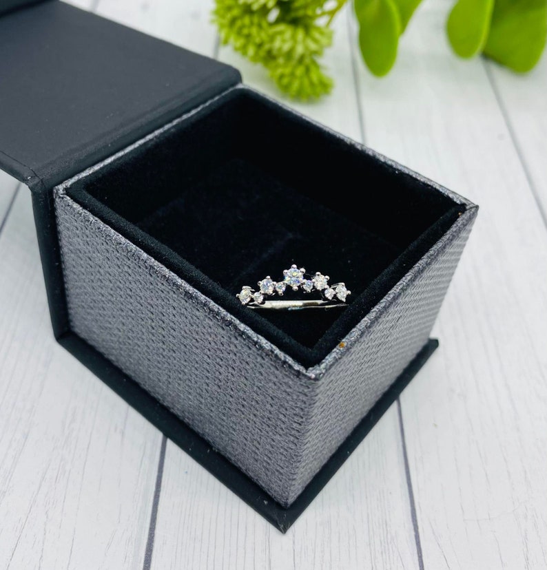 Cremation Ring With Ashes, Moissanite Cluster Ring, Memorial Jewelry With Cremains, Solid Gold, Rose Gold, Sterling Silver, Pet Ash Ring image 10