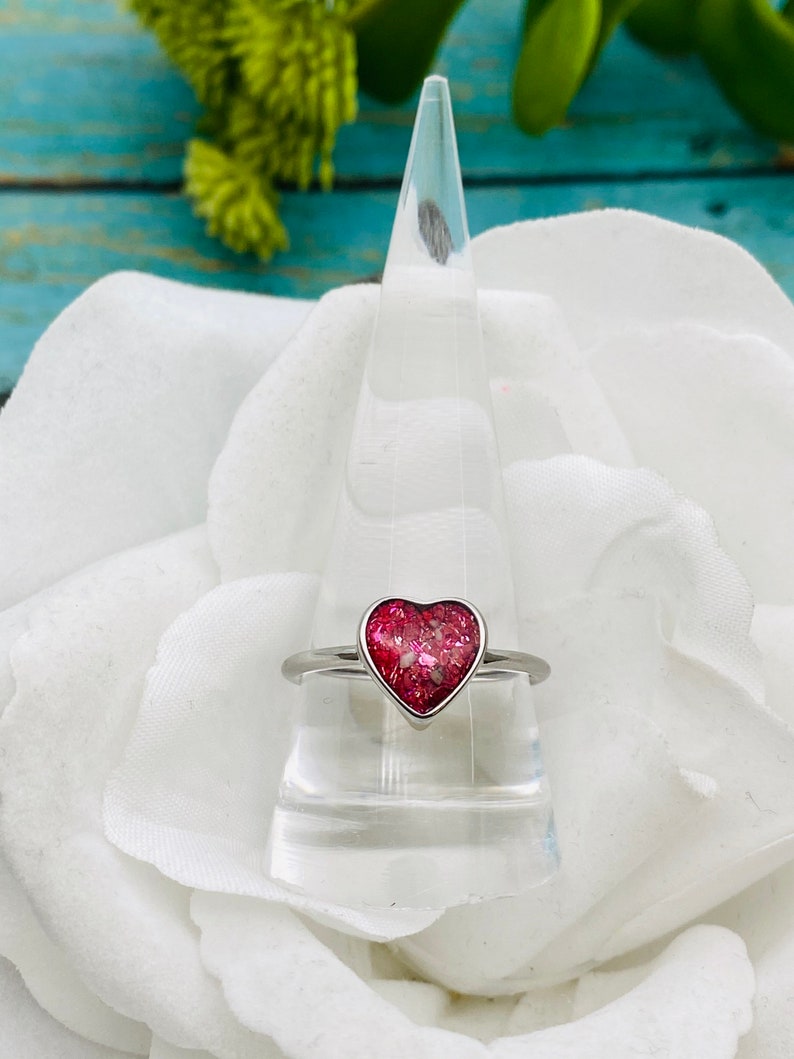 Ashes Ring, Pet Cremains Jewelry, Heart Urn Ring, Pet Memorial Ring, Pet Loss Jewelry, Stainless, Rose Gold Ring, Gold Ring, Ashes in Ring image 8