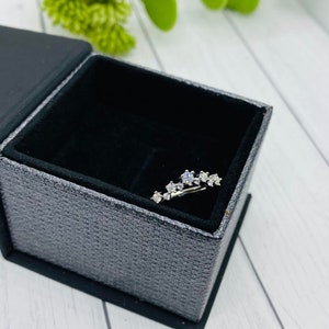 Cremation Ring With Ashes, Moissanite Cluster Ring, Memorial Jewelry With Cremains, Solid Gold, Rose Gold, Sterling Silver, Pet Ash Ring image 8