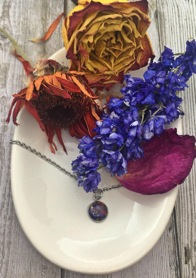 Dried Flower Memorial Pendant Funeral Flower Necklace Etsy