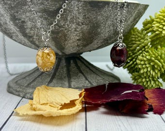 Dried Funeral Flower Jewelry, Wedding Flower Jewelry, Dried Flower Memorial Necklace, Flower Bead, Custom Flower Jewelry, Memorial Gift