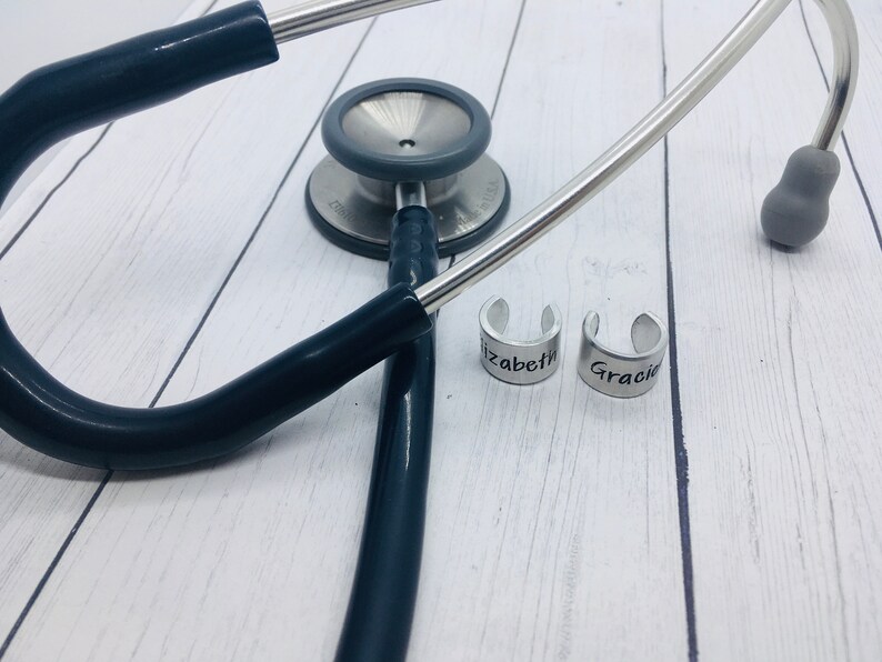 Stethoscope ID Name Cuff Hand Stamped Personalized Etsy