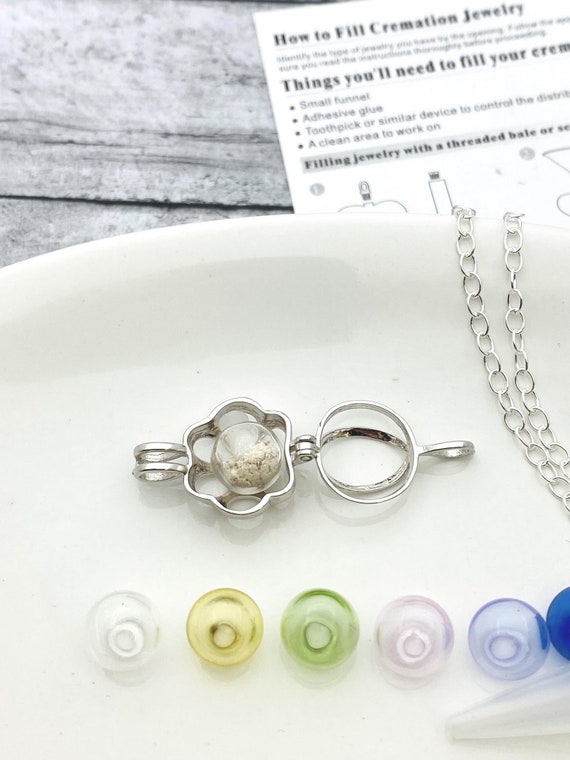 Cremation Necklace Paw Print Urn Sterling Silver Cage Pendant