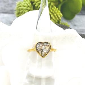 Heart Cremation Ring With Ashes, Heart Urn Ring, Memorial Jewelry, Pet Loss Keepsake Ring, Silver, Gold, Rose Gold Stainless Steel
