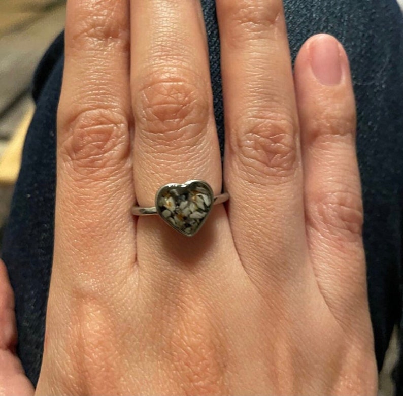 Ashes Ring, Pet Cremains Jewelry, Heart Urn Ring, Pet Memorial Ring, Pet Loss Jewelry, Stainless, Rose Gold Ring, Gold Ring, Ashes in Ring image 4