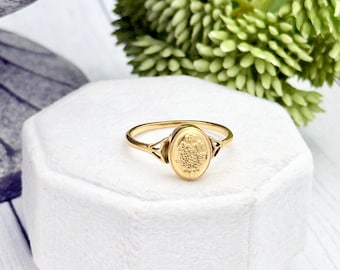 Forget-Me-Not Flower Urn Ring, 18K Gold Ring For Ashes, Cremains Urn Ring, Silver Memorial Jewelry,  Pet Loss, Loved One's Ashes