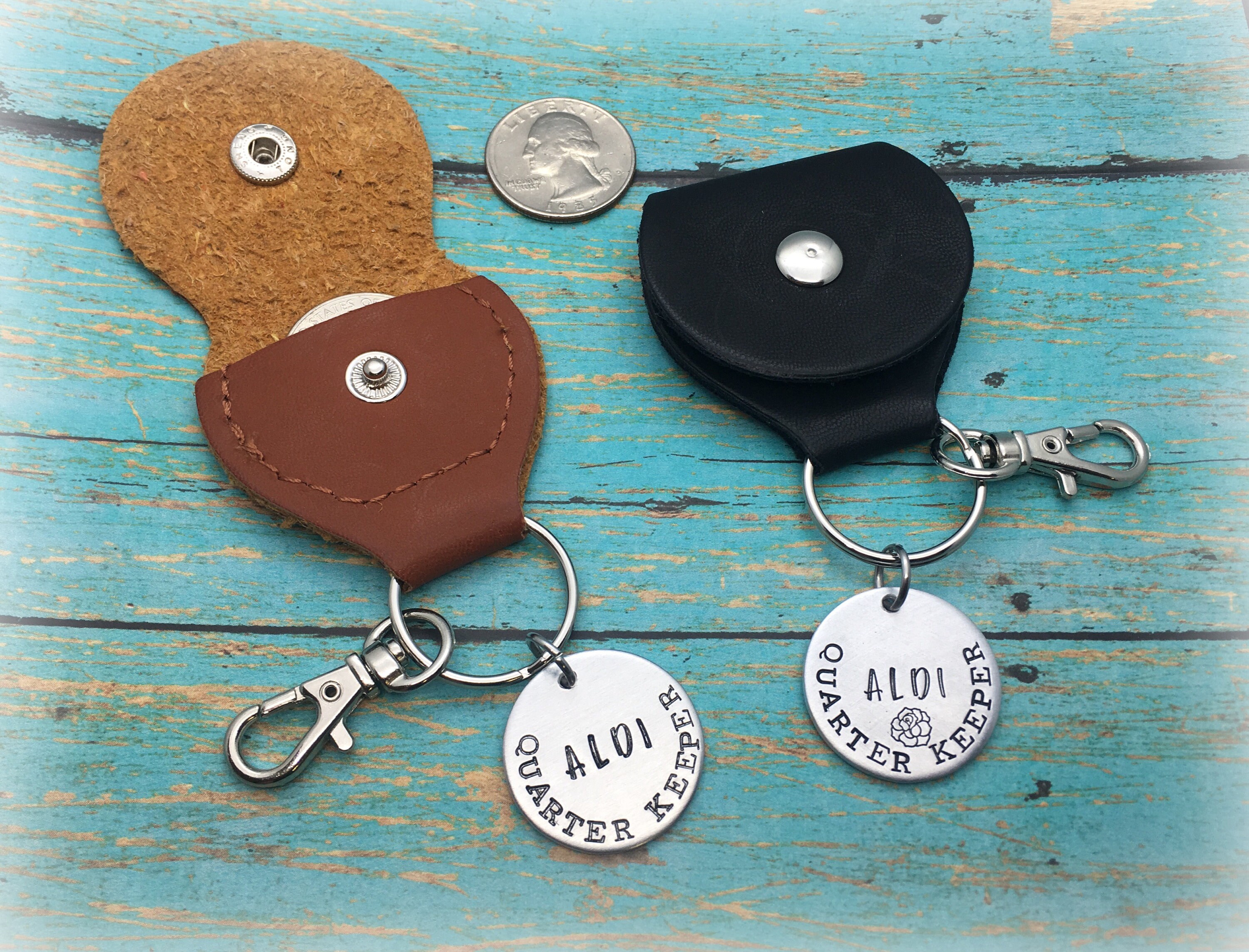 Aldi Quarter Keeper Pouch Leather Quarter Holder Aldi Cart Etsy