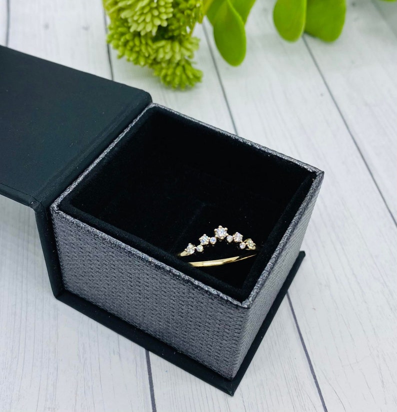 Cremation Ring With Ashes, Moissanite Cluster Ring, Memorial Jewelry With Cremains, Solid Gold, Rose Gold, Sterling Silver, Pet Ash Ring image 9
