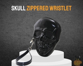 Skull Zippered Wristlet