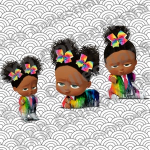Brown Boss Baby Girl Bundle/PNG File ONLY/Instant Digital Download