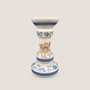 Włocławek Fajans Kerzenleuchter signiert Krystyna Herbat 1970er Polen Vintage