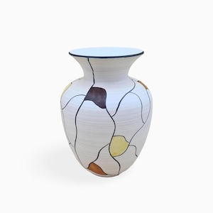 Jarrón de cerámica ILKRA vintage, 1958, diseño de Ernst Werner, Bruselas · Cerámica alemana de mediados de siglo · 16 cm