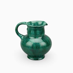 Jarra de cerámica Art Déco, cerámica holandesa Art Kamo 60 Mobach Utrecht, Países Bajos | Jarra de agua vintage verde | Decoración rústica