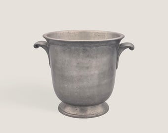 Enfriador de vino de peltre francés Les Étains du Manoir Paris Vintage Champagne Cooler Cachepot Cubo de hielo
