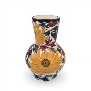 Wazon ceramiczny SMF Schramberg w stylu secesyjnym | Ręcznie malowana ceramika secesyjna z motywem kwiatowym, Niemcy, ok. 1920 r.