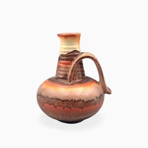 Art Déco Carstens Uffrecht Keramik Henkelvase der 30er Jahre mit Laufglasur | 1930s Krug