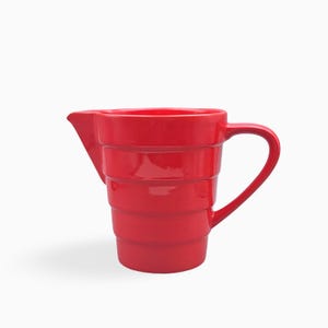 Wächtersbach Keramik Krug rot gerippt Vintage Design Germany | Bauhaus Stil | 1970s pottery