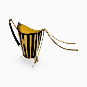 ILKRA Salzstangenbehälter Kairo 205-10 seltene Mid Century Keramik mit Messing Brezelhalter Designobjekt 1950er Jahre Vintage Top Wohndeko