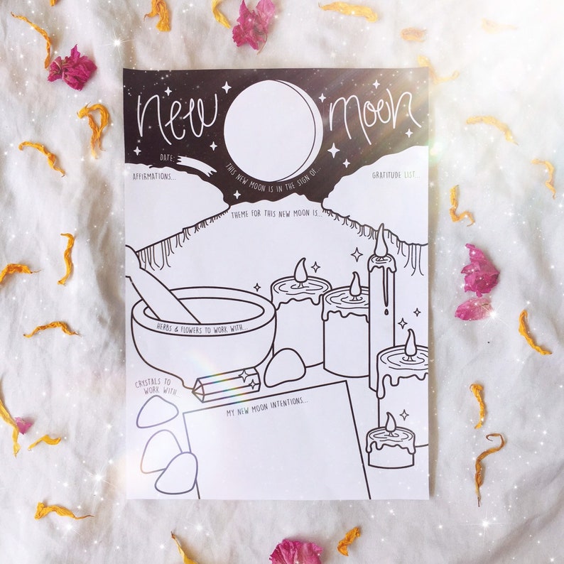NEW Moon Intentions & FULL Moon Release BULK Pack // Worksheet | Etsy