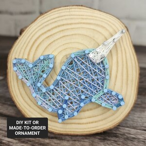 DIY Kit or MTO Narwhal String Art Ornament