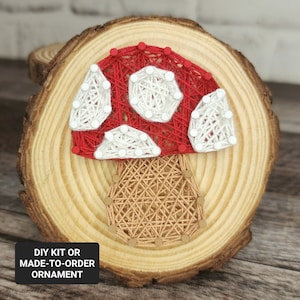 DIY Kit or MTO Mushroom String Art Ornament