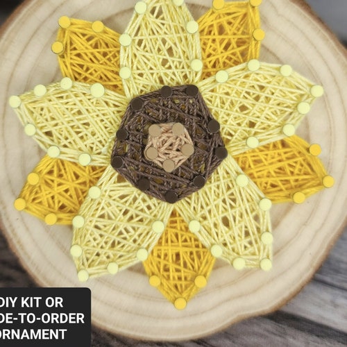 Sunflower String Art Flower String Art Diy String Art Kit Etsy