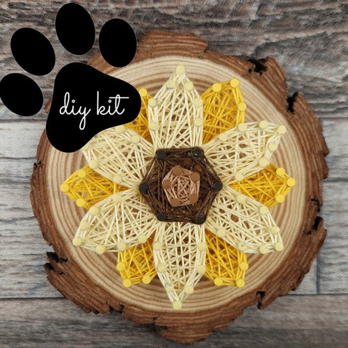 Sunflower String Art Flower String Art Diy String Art Kit Etsy