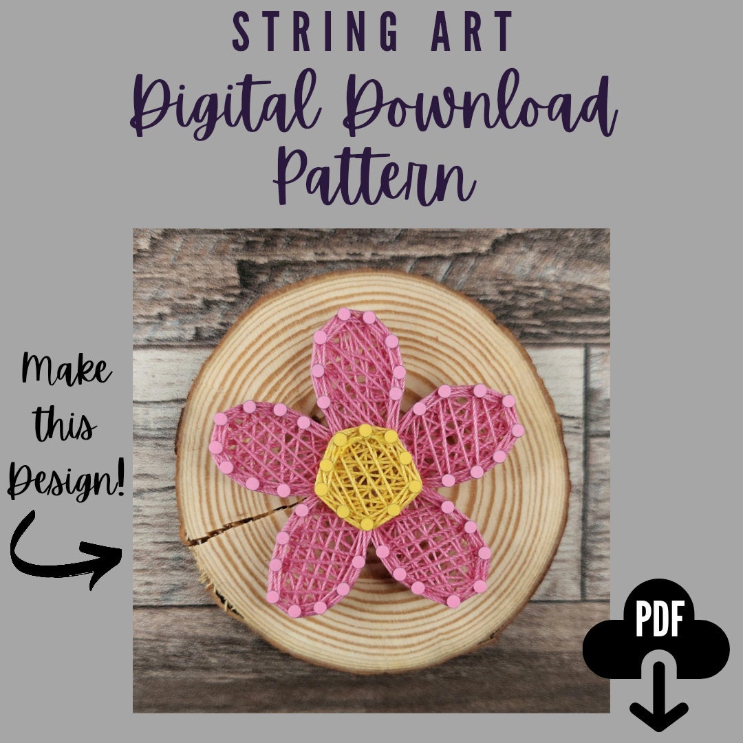 Flower String Art Pattern Download - Etsy