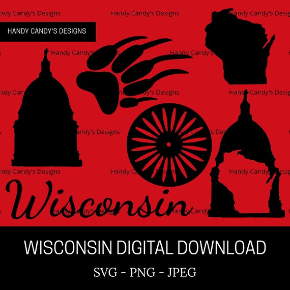 Wisconsin Digital Download SVG PNG JPEG Clipart for Cricut